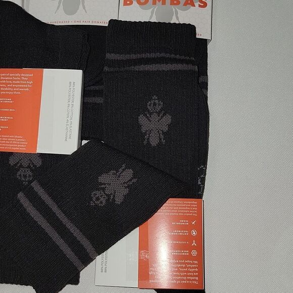 Bombas Calf Socks Men Shoe Size 6-9 Honeycomb Arch Black Lot of 3 Pairs Medium - Picture 5 of 10